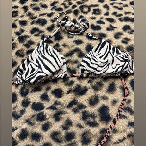 Zebra Print Bikini Top